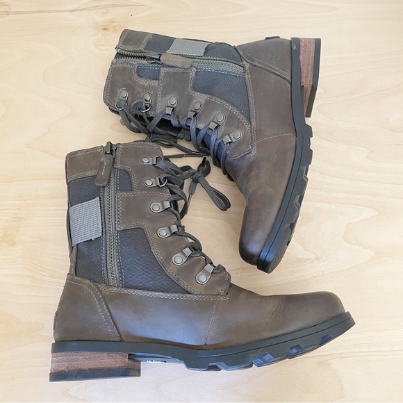 Sorel Shoes - Sorel Emelie Conquest Brown combat boot Sz 6.5